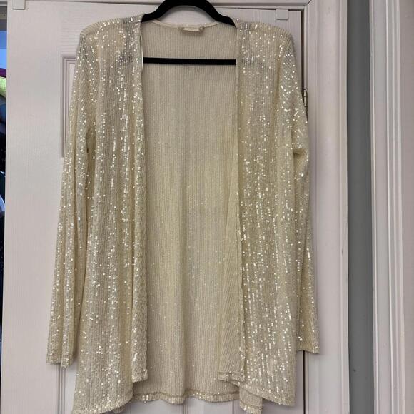 Altar'd State Sweaters - Altar'd State Ivory Open Duster Cardigan Size L. Holiday, Wedding, Party.
